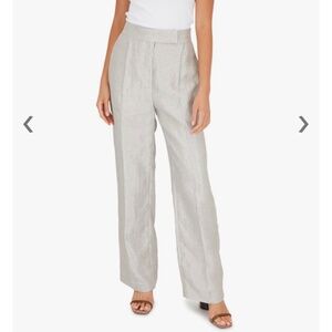 Brunello Cucinelli Silver Linen Pleated Pants Women’s US Size 2